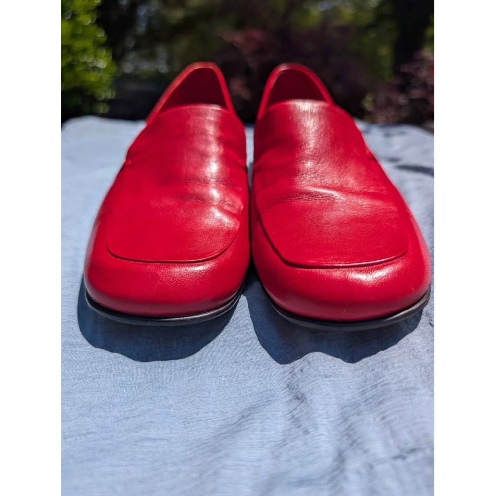 Antonio Melani Red Leather Loafers Women's 6M Italian Leather Flats - Picture 2 of 9
